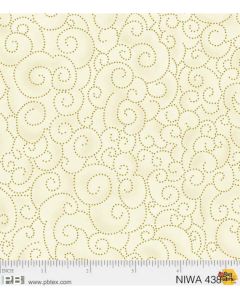 NIWA: Scroll Cream/Gold (Metallic) -- P&B Textiles 4389e - 2 yards remaining