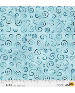 Deja Brew: Coffee Swirls Blue -- P&B Textiles 4868b