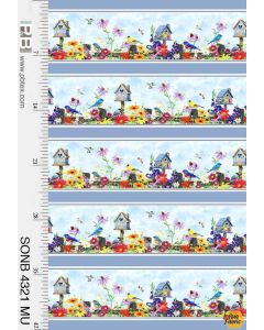 Song Birds: Bird Border -- P&B Textiles 4321mu - 2 yards 34" remaining