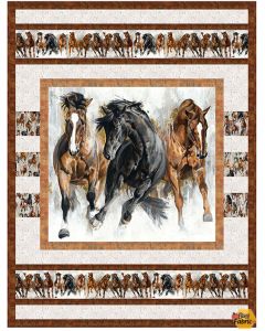 Stallion: Racing Stripes Horse Quilt Kit -- Northcott racingstripes - 1 remaining