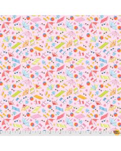 Calendar Girls: Beach Date -- Free Spirit Fabrics pwak008.xpink - 24" + FQ remaining