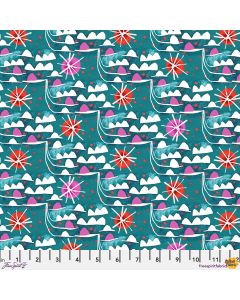Colori by Este MacLeod: Waves Teal -- FreeSpirit Fabrics pwes044.teal