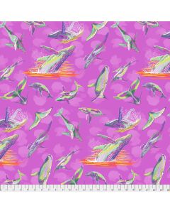 Migration: The Humpback's Ballet Whale -- Free Spirit Fabrics pwlt013.magenta - 3 yards remaining