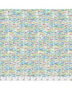Migration: Siberian Cranes Aqua -- Free Spirit Fabrics pwlt021.aqua - 2.5 yards remaining