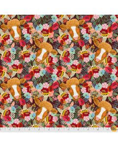 Farm Friends: Floral Cow -- Free Spirit Fabrics pwmc004.xmulti