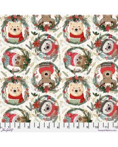 Christmas Squad: Fuzzy Friends Ivory -- FreeSpirit Fabrics pwmc012.xivory