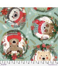 Christmas Squad: Squad Wreaths Sage -- FreeSpirit Fabrics pwmc013.xsage 
