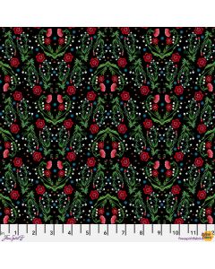 Nocturnal Creatures: Victorian Garden Black - FreeSpirit Fabrics pwmm006.black