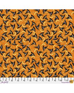 Spooky Cute Halloween: Hats and Moons Orange - FreeSpirit Fabrics pwmy010.orange