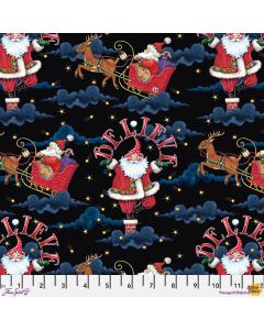So Much Joy! Believe Santa Black - FreeSpirit Fabrics pwmy012.black