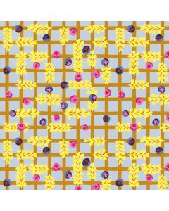 Blostma & Song by Penny Jeffries: Blueberry Dancefloor Mustard - FreeSpirit Fabrics pwpe003.mustard
