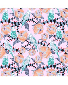 Blostma & Song by Penny Jeffries: Budgie Breath Turquoise - FreeSpirit Fabrics pwpe005.turquoise
