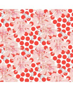 Blostma & Song by Penny Jeffries: Spotty Peony Vermilion - FreeSpirit Fabrics pwpe012.vermilion