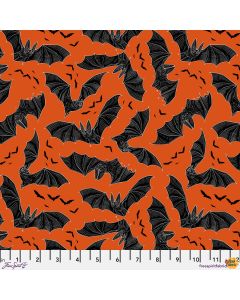 Scaredy Cat: Night Fliers Bats Orange  -- FreeSpirit Fabrics pwrh027.orange
