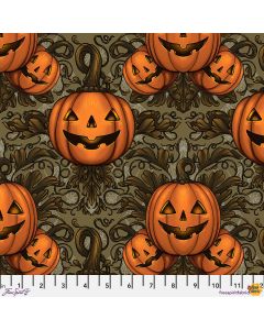 Mystic Moonlight: Pumpkin Damask Olive - FreeSpirit Fabrics pwrh088.olive 