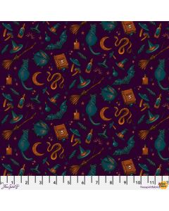Mystic Moonlight: Cottage Halloween Purple - FreeSpirit Fabrics pwrh091.purple