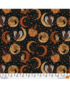 Mystic Moonlight: Moons Black - FreeSpirit Fabrics pwrh094.black 