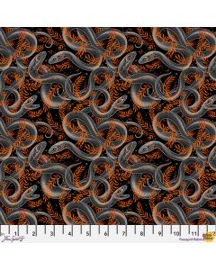 Costumes & Cobwebs: Sneaky Snakes Black - FreeSpirit Fabrics pwrh123.black