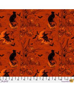 Costumes & Cobwebs: Haunted Toile Orange  - FreeSpirit Fabrics pwrh125.orange