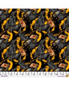Chain Mail by Club Hauer: Overnight Delivery Bats  -- FreeSpirit Fabrics pwrh147.black 