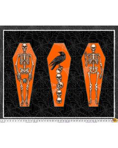 Chain Mail by Club Hauer:  Skeleton Bones Panel (2/3 yard) -- FreeSpirit Fabrics pwrh148.panel 