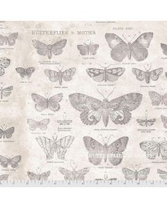 Monochrome by Tim Holtz: Butterflies Parchment - FreeSpirit Fabrics pwth004.parchment 