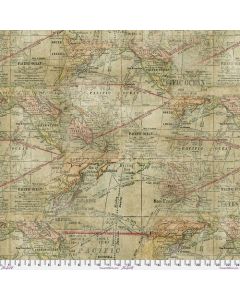 Foundations by Tim Holtz: Expedition Multi Map - FreeSpirit Fabrics pwth016.multi