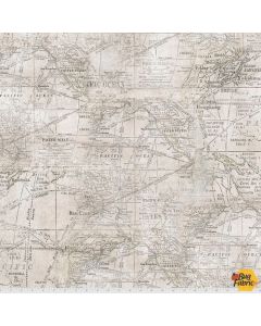 Monochrome by Tim Holtz: Expedition Map Parchment - FreeSpirit Fabrics pwth016.parchment 