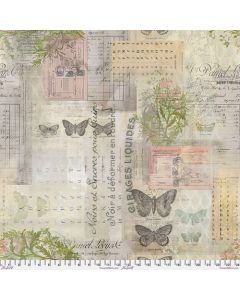 Foundations by Tim Holtz: Botanical Multi Butterflies - FreeSpirit Fabrics pwth028.8mult 