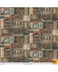 Foundations by Tim Holtz: Cigar Box Labels Multi - FreeSpirit Fabrics pwth061.8mult