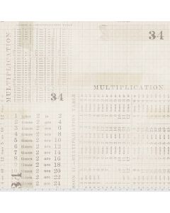 Monochrome by Tim Holtz: Multiplication Table Parchment - FreeSpirit Fabrics pwth106.parchment 