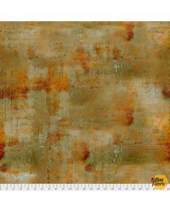 Abandoned by Tim Holtz: Writing Specimen Sienna - FreeSpirit Fabrics pwth135.sienna