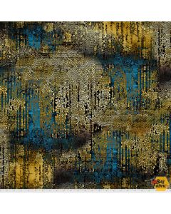Abandoned 2 by Tim Holtz: Gilded Mosaic Gold - FreeSpirit Fabrics pwth140.gold