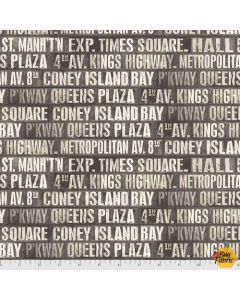 Monochrome by Tim Holtz: Subway Signs Charcoal - FreeSpirit Fabrics pwth173.charcoal