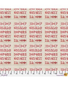 Eclectic Elements Palette by Tim Holtz: Red Typography - FreeSpirit Fabrics pwth224.red