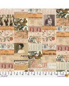 Eclectic Elements Palette by Tim Holtz: Orange Collage - FreeSpirit Fabrics pwth230.orange 