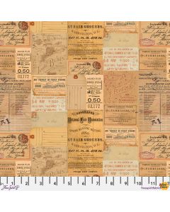 Eclectic Elements Palette by Tim Holtz: Orange Ephemera - FreeSpirit Fabrics pwth235.orange 