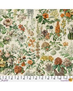 Eclectic Elements Palette by Tim Holtz: Orange Tiny Botanical - FreeSpirit Fabrics pwth237.orange 