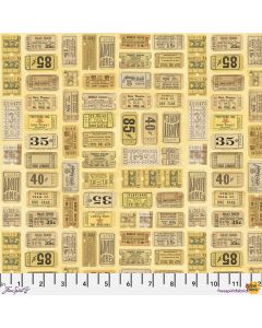 Eclectic Elements Palette by Tim Holtz: Yellow Tickets - FreeSpirit Fabrics pwth242.yellow 