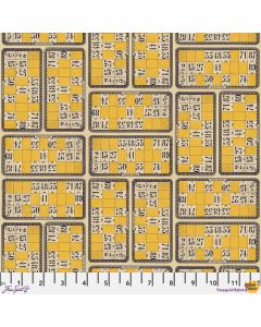 Eclectic Elements Palette by Tim Holtz: Yellow Numbers - FreeSpirit Fabrics pwth246.yellow
