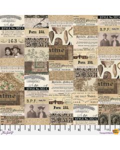 Eclectic Elements Palette by Tim Holtz: Neutral Collage - FreeSpirit Fabrics pwth250.neutral