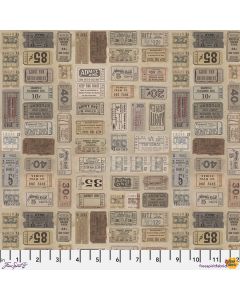 Eclectic Elements Palette by Tim Holtz: Neutral Tickets - FreeSpirit Fabrics pwth252.neutral