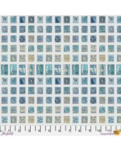 Eclectic Elements Palette by Tim Holtz: Blue Stamps - FreeSpirit Fabrics pwth281.blue 