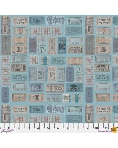 Eclectic Elements Palette by Tim Holtz: Blue Tickets - FreeSpirit Fabrics pwth282.blue 