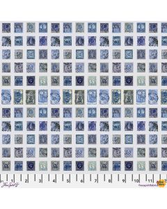 Eclectic Elements Palette by Tim Holtz: Indigo Stamps - FreeSpirit Fabrics pwth291.indigo