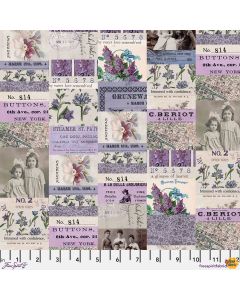 Eclectic Elements Palette by Tim Holtz: Purple Collage - FreeSpirit Fabrics pwth300.purple 