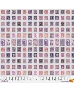 Eclectic Elements Palette by Tim Holtz: Purple Stamps - FreeSpirit Fabrics pwth301.purple 