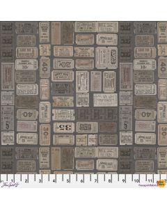 Eclectic Elements Palette by Tim Holtz: Charcoal Tickets - FreeSpirit Fabrics pwth312.charcoal