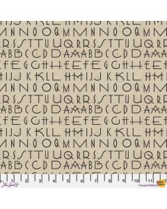 Eclectic Elements Palette by Tim Holtz: Charcoal Typography - FreeSpirit Fabrics pwth314.charcoal
