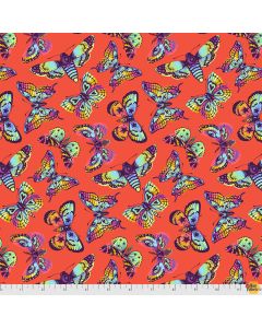 Daydreamer by Tula Pink: Butterfly Kisses - Papaya -- Free Spirit Fabric PWTP172.PAPAYA